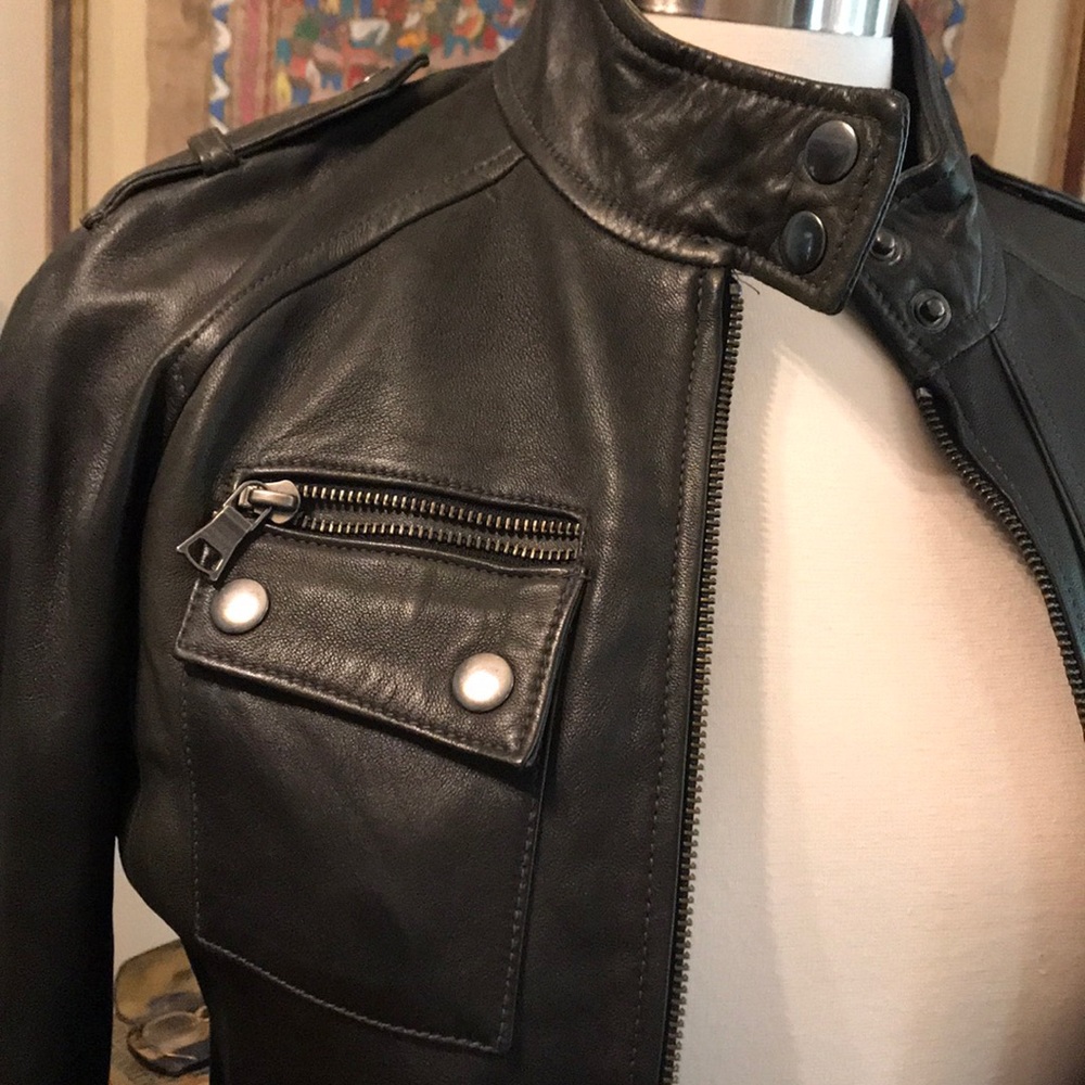 EUC black soft leather jacket - Picture 5 of 8